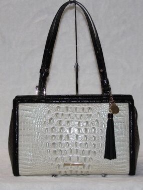 BRAHMIN Josette Tote Shoulder Bag Leather Purse Colorblock Figaro Melbourne